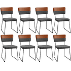 Kit 08 Cadeiras Decorativas Allana L02 Faixa Couríssimo Camel