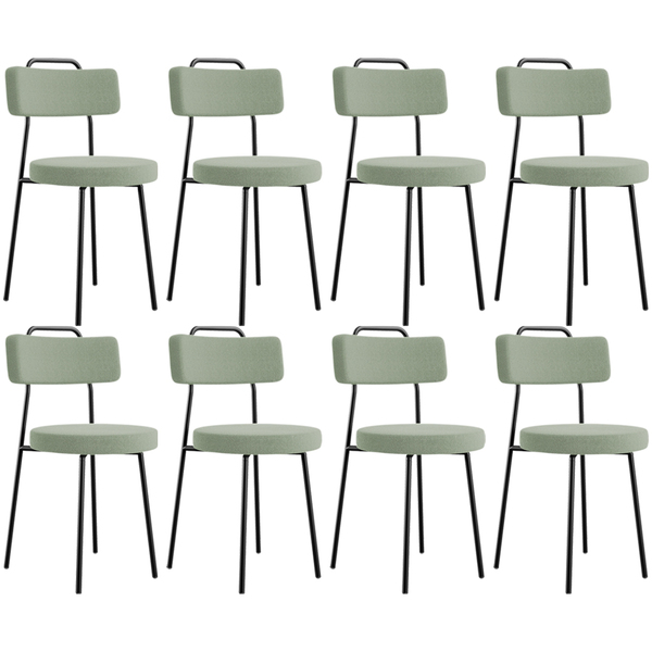 Kit 08 Cadeiras Decorativas Estofada Para Sala De Jantar Barc