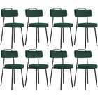 Kit 08 Cadeiras Decorativas Estofada Para Sala De Jantar Barc