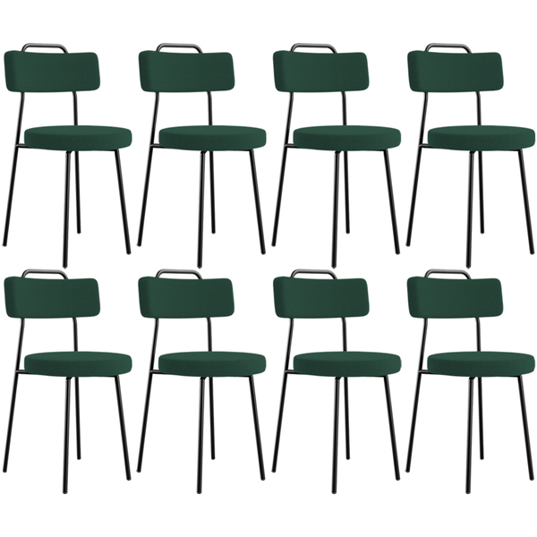 Kit 08 Cadeiras Decorativas Estofada Para Sala De Jantar Barc