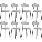 Kit 08 Cadeiras Decorativas Estofada Para Sala De Jantar Barc