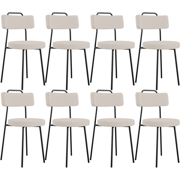 Kit 08 Cadeiras Decorativas Estofada Para Sala De Jantar Barc