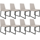 Kit 08 Cadeiras Decorativas Estofada Para Sala De Jantar Dafn