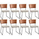 Kit 08 Cadeiras Decorativas Estofada Sala Jantar Allana L02 C