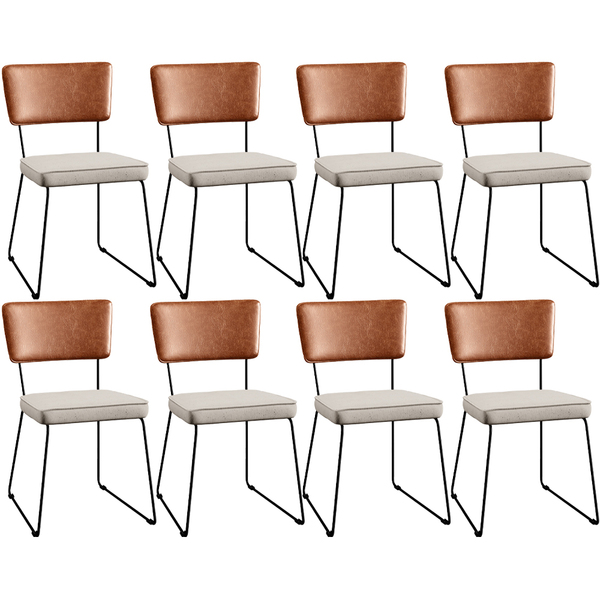 Kit 08 Cadeiras Decorativas Estofada Sala Jantar Allana L02 C