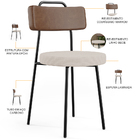 Kit 08 Cadeiras Decorativas Estofada Sala Jantar Barcelona L0