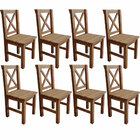 Kit 08 Cadeiras Decorativas Rústica Para Sala De Jantar Dalla