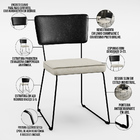 Kit 08 Cadeiras Decorativas Sala Jantar Allana L02 Couríssimo