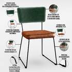 Kit 08 Cadeiras Decorativas Sala Jantar Allana L02 Facto Verd