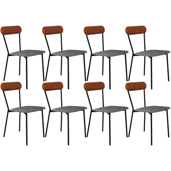 Kit 08 Cadeiras Estofada Para Sala De Jantar Liora Preto C01