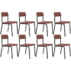 Kit 08 Cadeiras Estofada Para Sala De Jantar Sense Preto C01