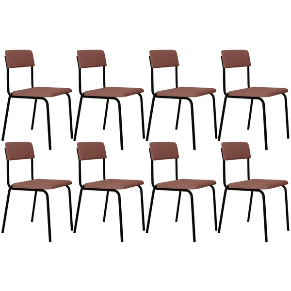 Kit 08 Cadeiras Estofada Para Sala De Jantar Sense Preto C01