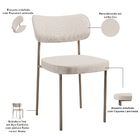 Kit 08 Cadeiras Estofadas Para Sala De Jantar Melina Base Are