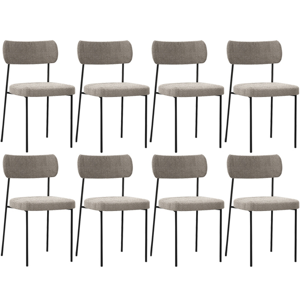 Kit 08 Cadeiras Estofadas Para Sala De Jantar Melina L02 Bouc