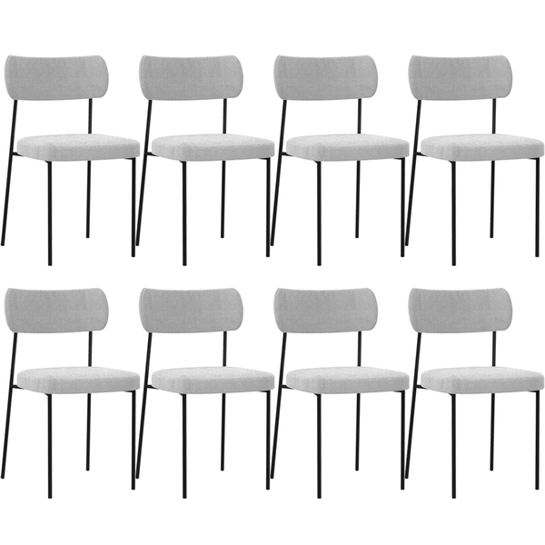 Kit 08 Cadeiras Estofadas Para Sala De Jantar Melina L02 Bouc