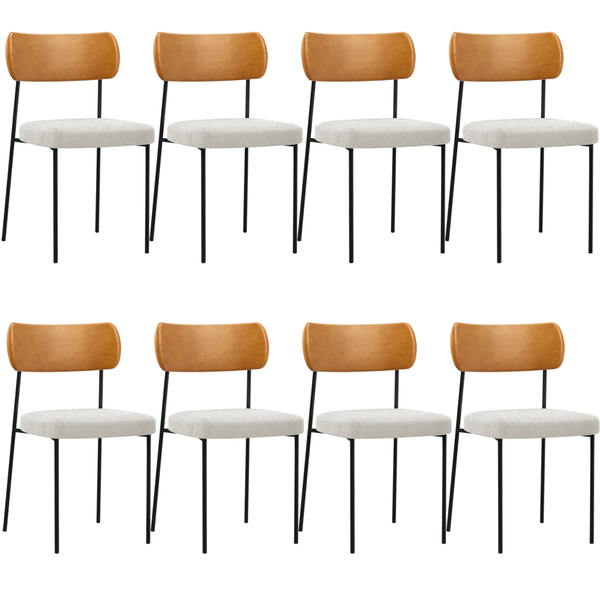 Kit 08 Cadeiras Estofadas Para Sala De Jantar Melina L02 Cour
