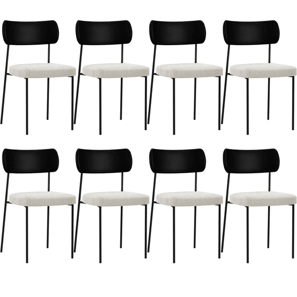 Kit 08 Cadeiras Estofadas Para Sala De Jantar Melina L02 Cour