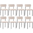 Kit 08 Cadeiras Estofadas Para Sala De Jantar Melina L02 Sued