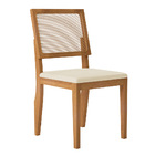 Kit 08 Cadeiras Hana Veludo Bege Com Base De Madeira Castanho