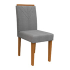 Kit 08 Cadeiras Júlia Linho Cinza Ln02 Pés Ypê - D'rossi