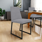 Kit 08 Cadeiras Para Sala De Jantar Base Aço Industrial Preto