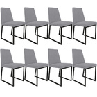 Kit 08 Cadeiras Para Sala De Jantar Base Aço Industrial Preto