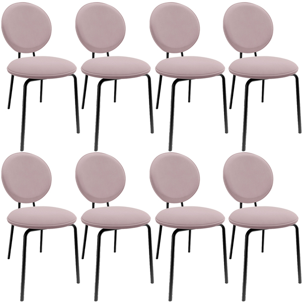 Kit 08 Cadeiras Para Sala De Jantar Cozinha Évora L02 Suede R