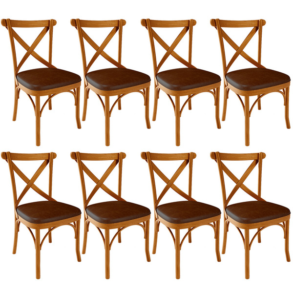 Kit 08 Cadeiras Para Sala De Jantar E Estar Living Estofada Á