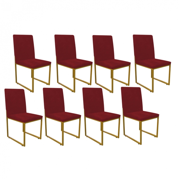 Kit 08 Cadeiras Para Sala De Jantar Escritório Office Stan In