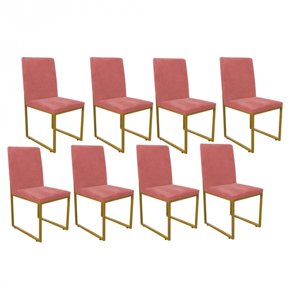 Kit 08 Cadeiras Para Sala De Jantar Escritório Office Stan In