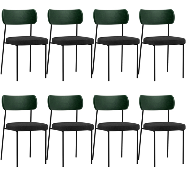 Kit 08 Cadeiras Para Sala De Jantar Melina L02 Facto Verde Mu