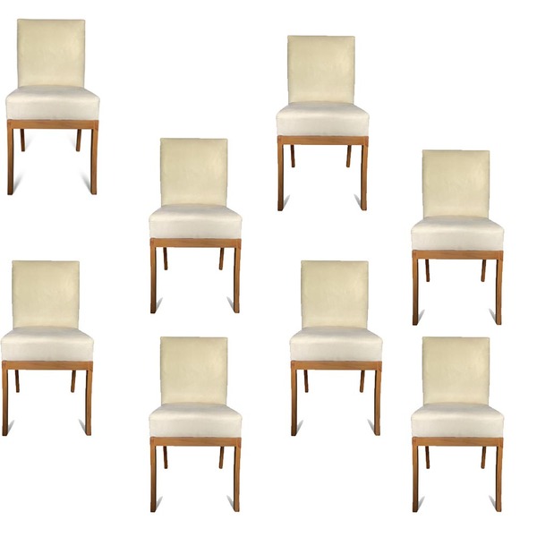 Kit 08 Cadeiras Para Sala De Jantar Paris Pés Palito Suede Be