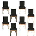Kit 08 Cadeiras Para Sala De Jantar Paris Pés Palito Suede Pr