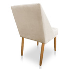 Kit 08 Cadeiras Poltona Juliana Suede Bege Pés Palito Castanh