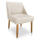 Kit 08 Cadeiras Poltona Juliana Suede Bege Pés Palito Castanh