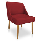 Kit 08 Cadeiras Poltona Juliana Suede Vermelho Pés Palito Cas