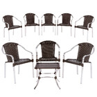 Kit 08 Cadeiras Tóquio De Área Em Alumínio E Fibra Sintética