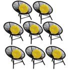 Kit 08 Poltrona Cadeira Corino Amarelo