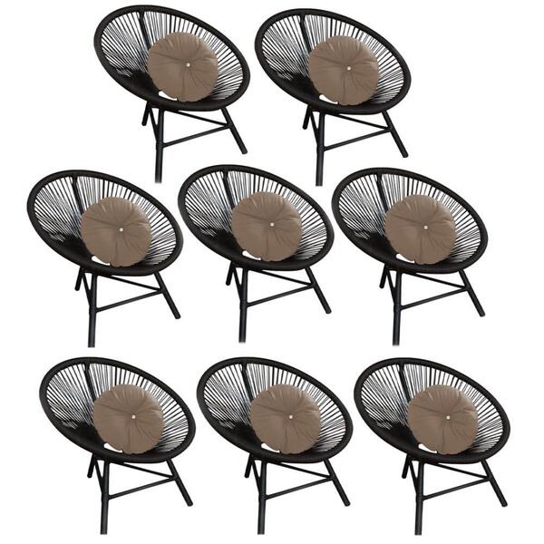 Kit 08 Poltrona Cadeira Corino Bege