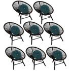 Kit 08 Poltrona Cadeira Suede Azul Turquesa