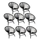 Kit 08 Poltrona Cadeira Suede Branco