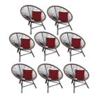 Kit 08 Poltrona Cadeira Suede Vermelho