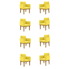 Kit 08 Poltronas Decorativa Reforçada Oferta - Balaqui Amarelo