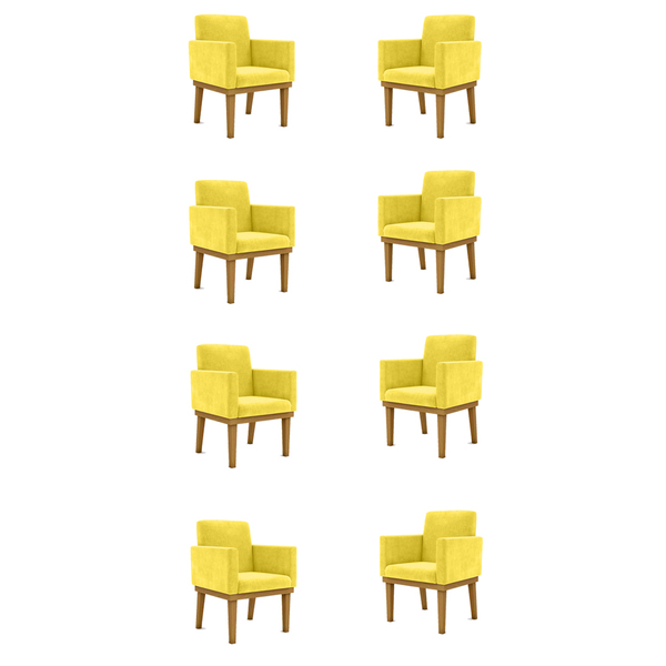 Kit 08 Poltronas Decorativa Reforçada Oferta - Balaqui Amarelo