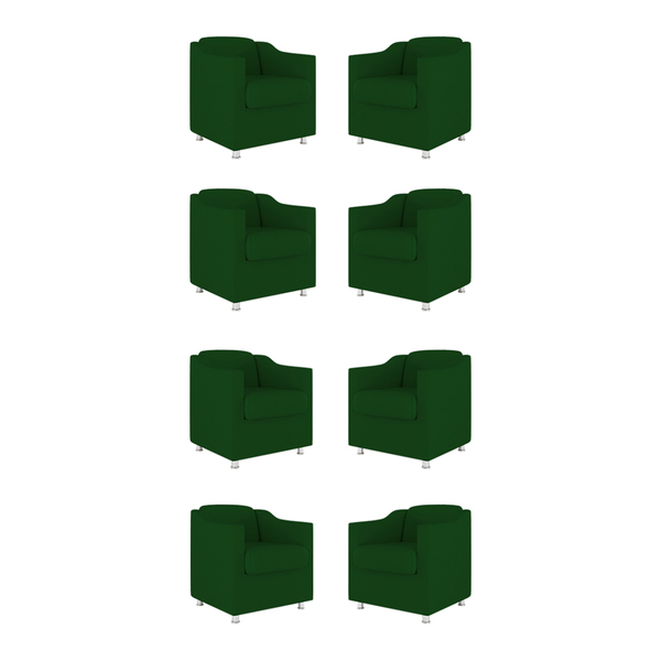 Kit 08 Poltronas Decorativas Sala De Espera Clinica Tecido Ve