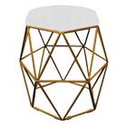 Kit 08 Puff Banqueta Aramado Luna Hexágono Base Dourado Corin