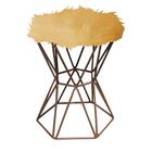 Kit 08 Puff Banqueta Louis Aramado Hexágono Bronze Pelúcia Do