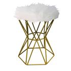 Kit 08 Puff Banqueta Louis Aramado Hexágono Dourado Pelúcia B