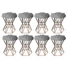 Kit 08 Puff Banqueta Louis Aramado Hexágono Para Penteadeira