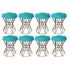 Kit 08 Puff Banqueta Louis Aramado Hexágono Para Penteadeira